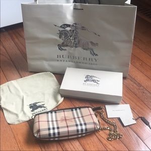 Burberry Clara Haymarket wristlet